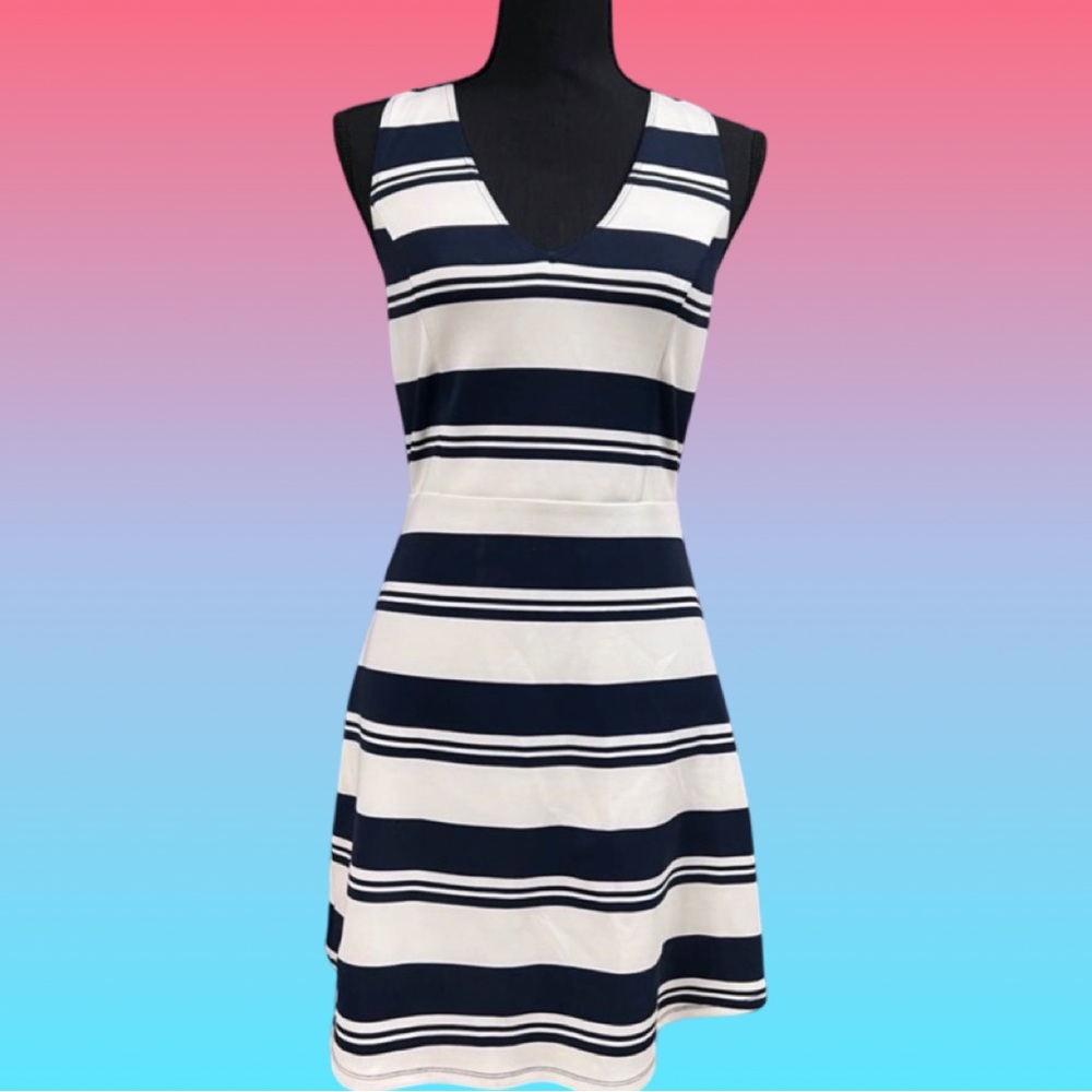 A&F STRIPPED A-LINE DRESS
